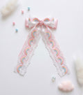 Rainbow lace long-tail heirloom bow
